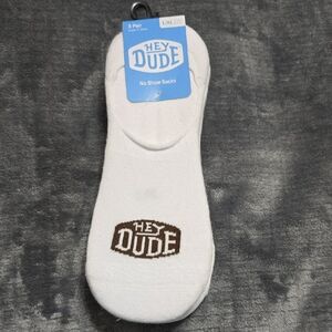 Hey Dude White Casual No Show Socks